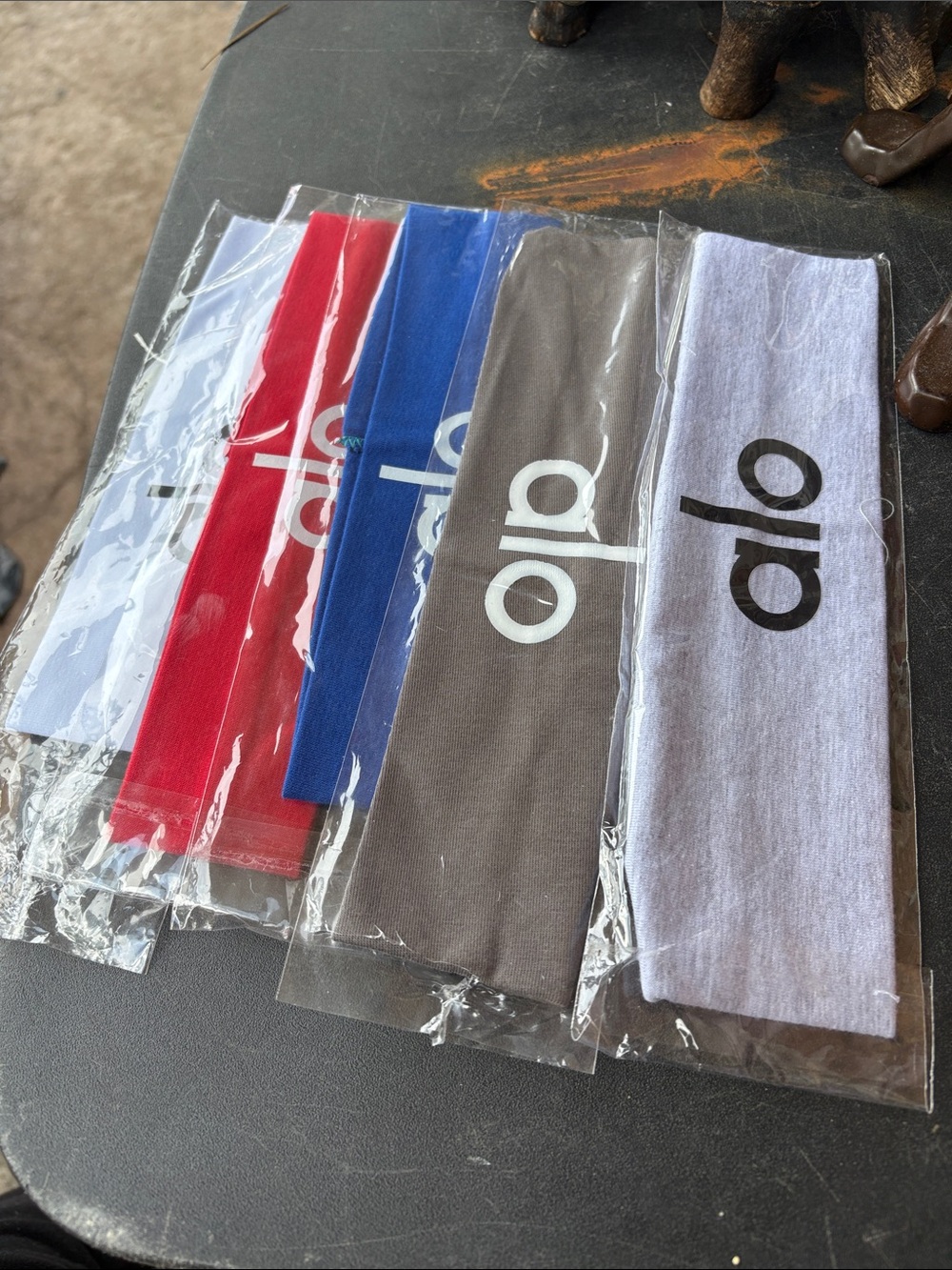 Alo Logo Headbands - White, Gray, Blue, Red